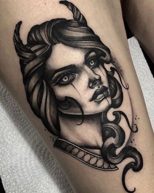 Neo Traditional Black and White Tattoos
