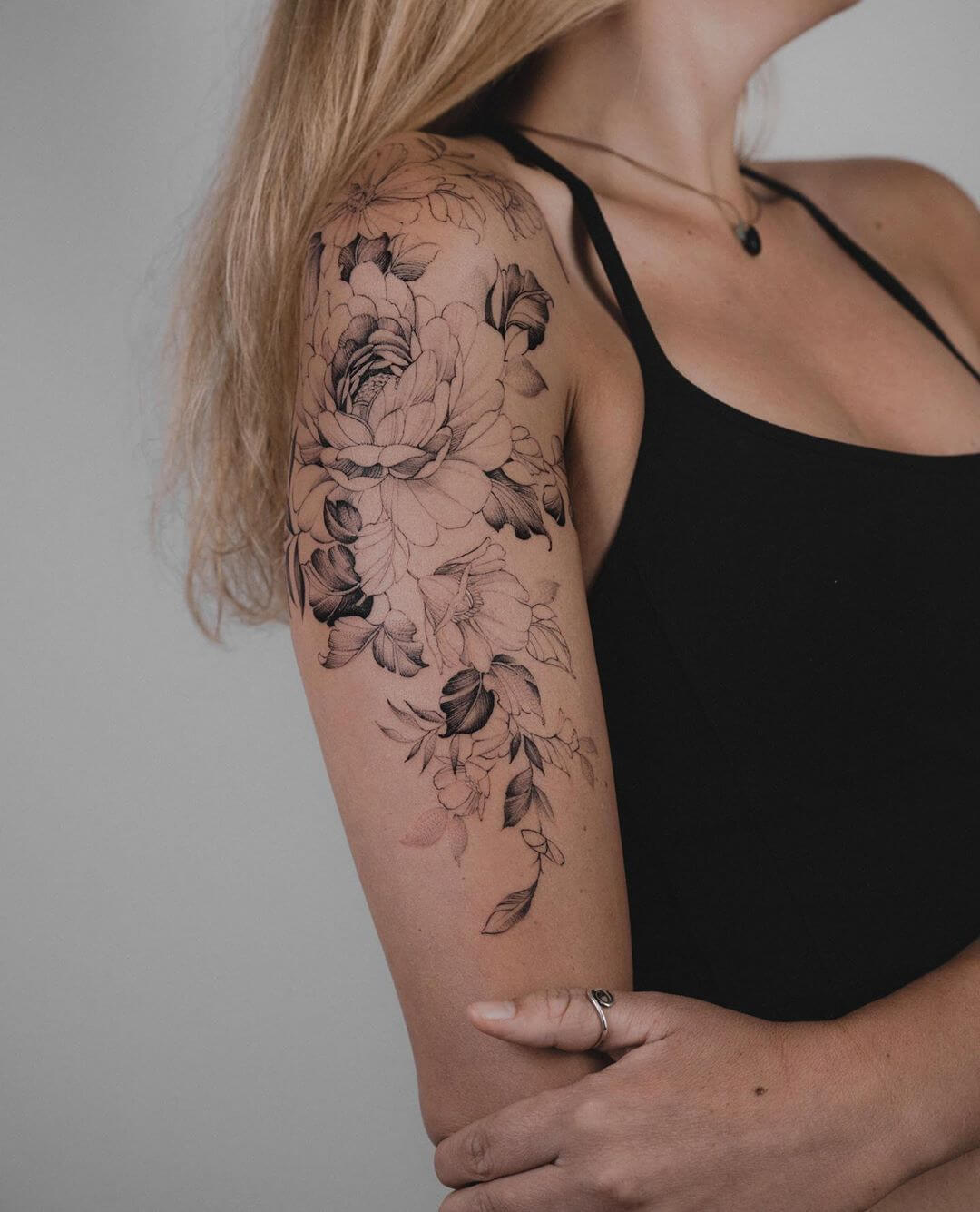 Neo Traditional Floral Tattoos for Women