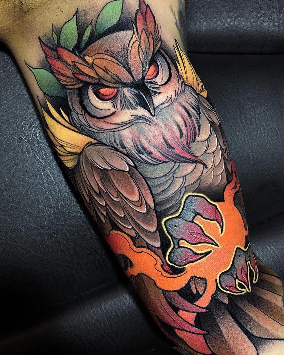 Neo Traditional Owl Tattoos