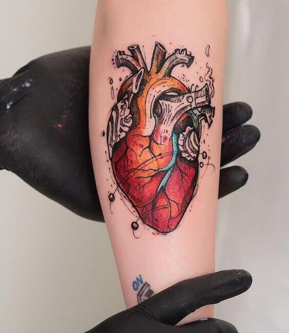 Realistic heart tattoo Designs
