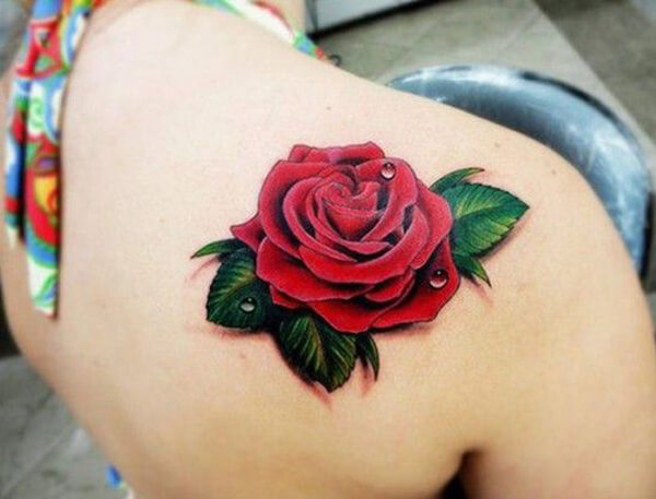 Red Rose Realistic Tattoo