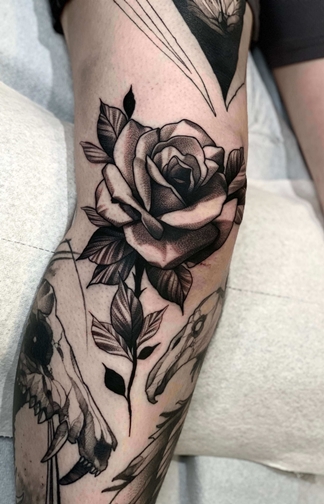 Rose realistic tattoo